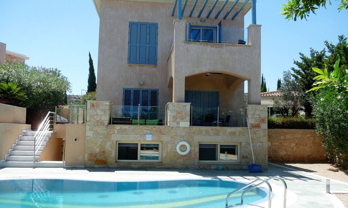 Latchi Villa | Beach Villa Private Pool A/C Wifi Tennis Court Sea Views Near Latchi