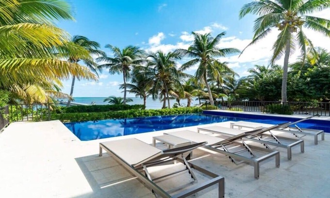 San Pedro House | Beachfront Villa with Long Private Pier and Pool!