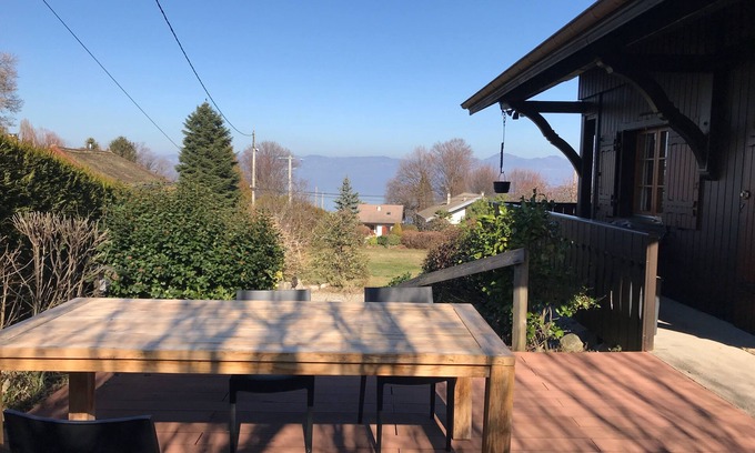 Lugrin Ski Chalet | Beautiful chalet 9 people facing Lake Geneva in lush greenery