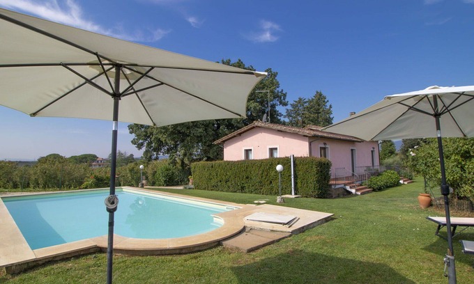 Corchiano Villa | Beautiful private villa with private pool, WIFI, TV, terrace, pets allowed and panoramic view