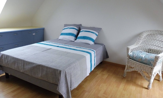 Langueux House | bedroom with separate entrance, private shower room and wc, MW and refrigerator