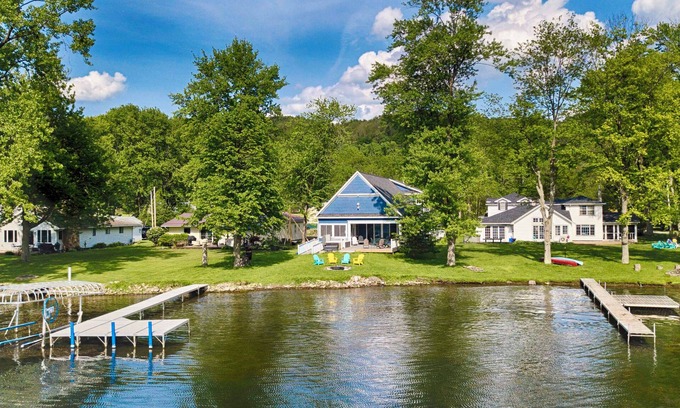 Honeoye House | Blue Skies - Lakefront Living at it's Finest! Luxury Amenities!