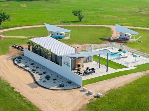 Willow City Other | Blue Skies Retro Resort Pool-Fireplace