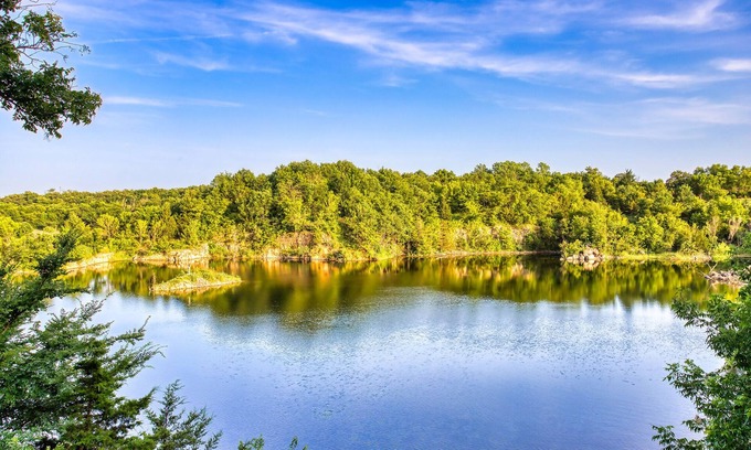 Sand Springs Cabin | Blufftop cabin with private patio and gorgeous views!
