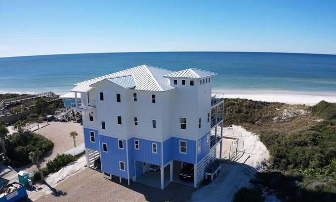 Port St. Joe House | Brand new GULF FRONT, elevator, private pool and beach access, pets welcome!