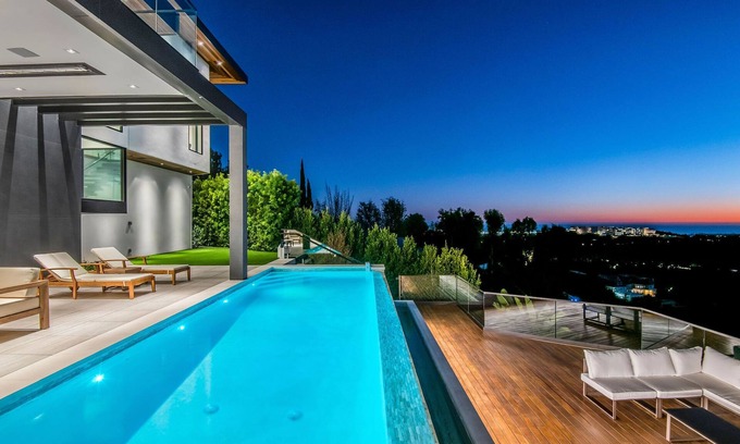Bel Air House | Brand new modern masterpiece in Bel Air with exceptional ocean and city views!