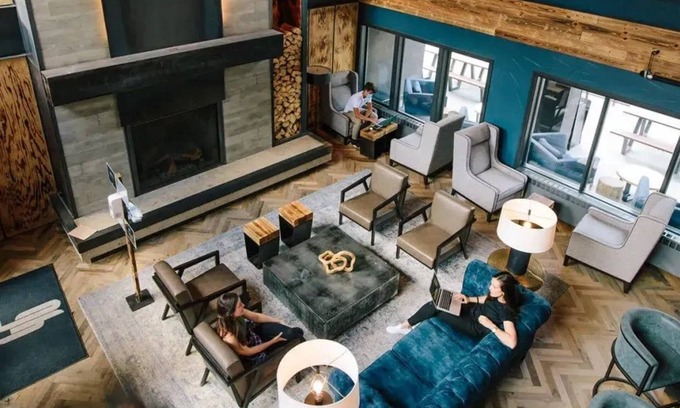 Peak 9 Apartment | Breck Hotel Room | King Bed & Relaxing Lounge