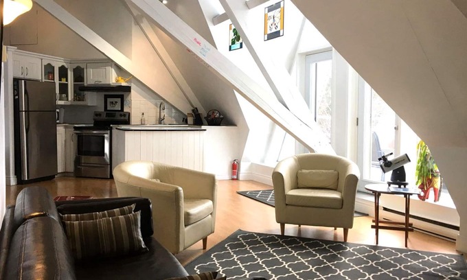 Port Elmsley House | Bright Unique Creative Loft in a Historic Gothic Stone Church with Bell Tower