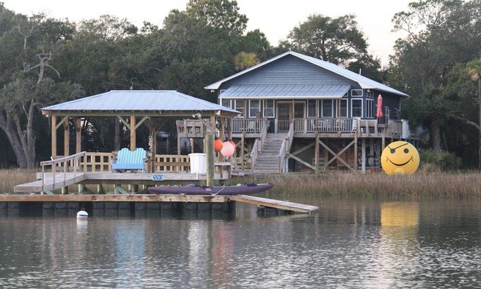 Isle of Palms House | By Boat Only. The Smiley Face House