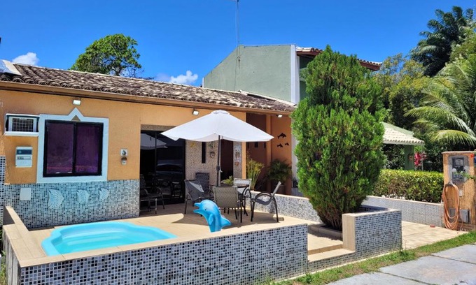 Barra do Jacuipe House | Casa 4 quartos, com piscina no Condominio Sol Marina Jacuipe com acesso a praia e ao rio de Jacuipe