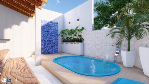 Barra Mar House | Casasveraneio casa top com 3 suítes com ar condicionado a 100 m da Praia - Barra de São Miguel, 7 minutos do gunga e 3 da praia bonita e conchas ! Área gourmet particular com churrasqueira , chuveirão !condomínio com muito verde,piscina de 10m!