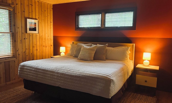 Fire Island Pines House | CEDAR DUNES - Sunset Red Bedroom
