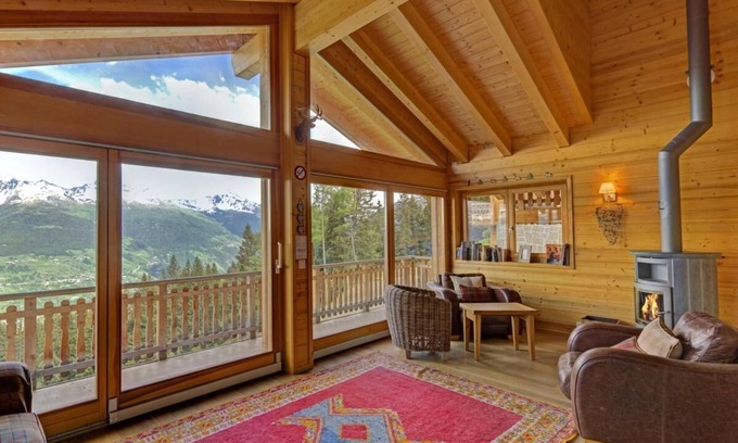 Vex Ski Chalet | Chalet, ski-in/ski-out & foot of the slopes, sauna, terrace, balcony, fireplace or stove, parking