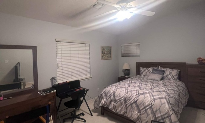 Lancaster House | Charming bedroom in a welcoming Palmdale home with AC, WiFi