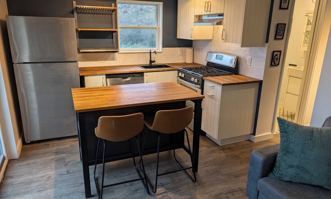 Victor Apartment | Charming creekside studio for nature lovers in Victor, ID near Jackson Hole, WY