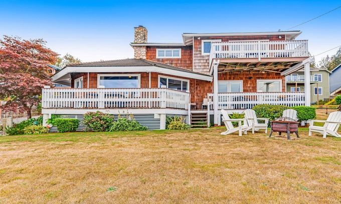Blaine House | Charming home with amazing ocean views, fireplace, double oven, and washer/dryer
