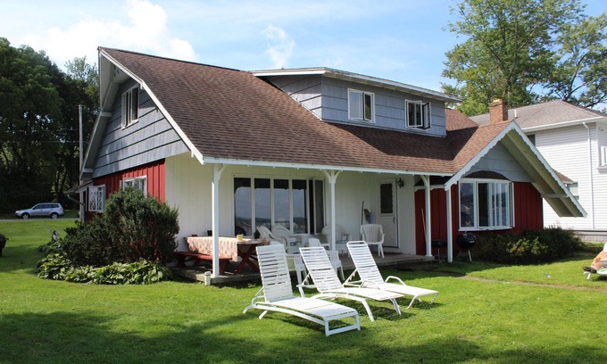 Ashville House | Chautauqua lakefront living on spacious double lot with dock, boat tie-up & more