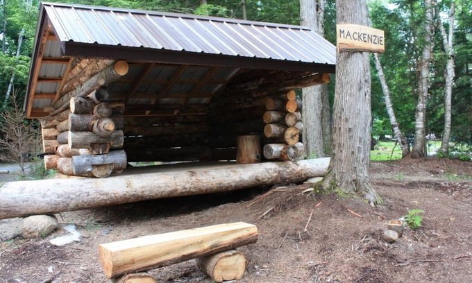 Saranac Lake House | Classic Adirondack Lean-to with shower, fire pit, dock and waterfront