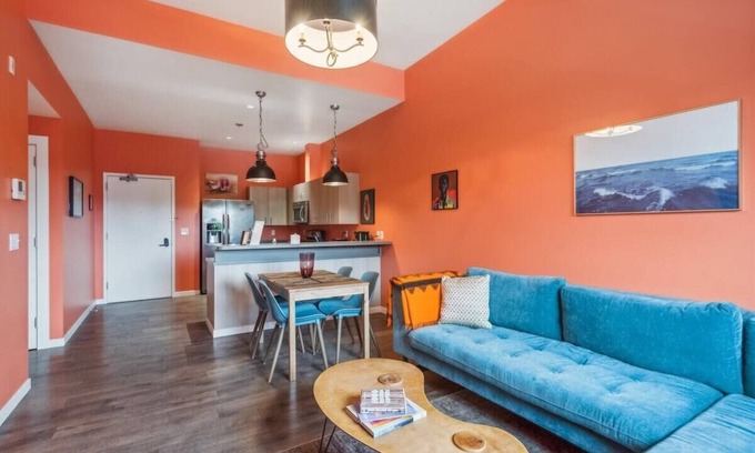 Belmont Hotel | Colorful 2BR/2BA w/King Bed, Local Art + Secure Parking