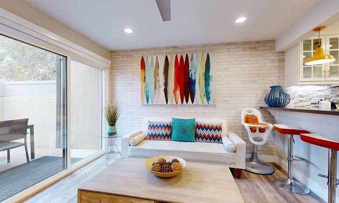 Hermosa Village Condo | Colorful & contemporary condo with patio & washer/dryer - watch the fireworks