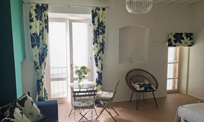 Citta della Pieve Apartment | Contemporary decor in a Medieval townhouse: studio suite with Umbrian hill views