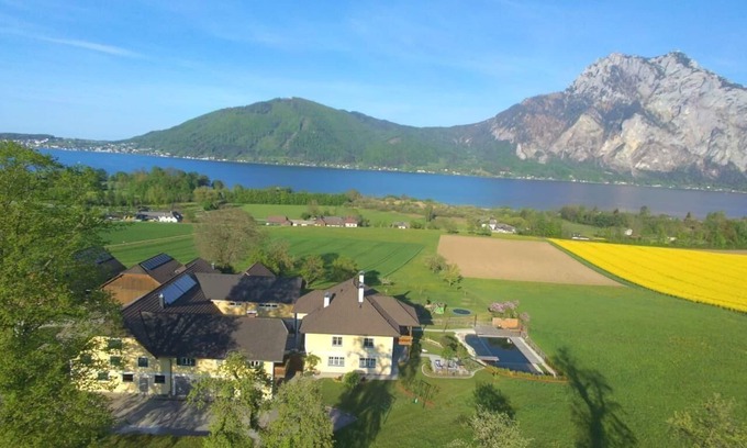 Altmuenster Other | Cosy flat facing the lake in country house style with sauna, balcony, natural swimming pond, panoramic balcony