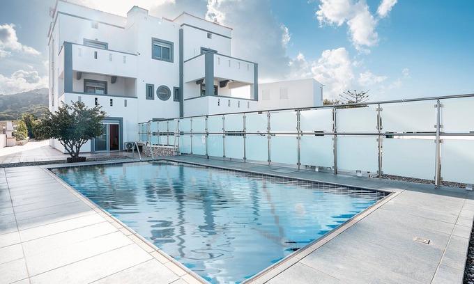 South Rhodes Villa | Country House 'White Pearl Apolakkia 1' with Shared Pool, Shared Terrace and Wi-Fi