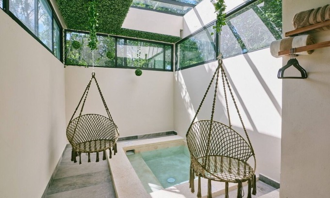 Cozumel Cabin | Cozy Jungle Retreat, Private Indoor Pool, Breakfast, 5 mins to the Beach