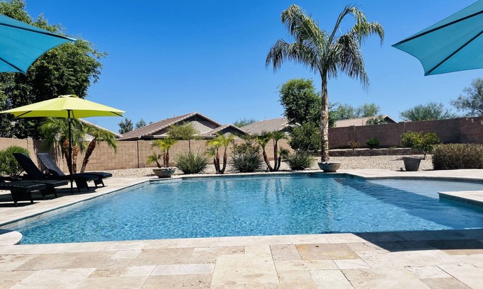 Power Ranch House | Desert Oasis in Gilbert,AZ. Power Ranch– Private Pool, Spa & Resort-Style Patio