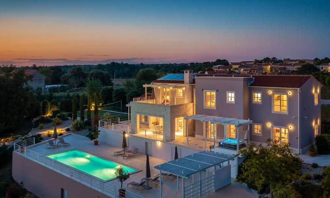 Rezanci Villa | Design Villa Aqua * with 48m² pool, golf court, fitness & spa house