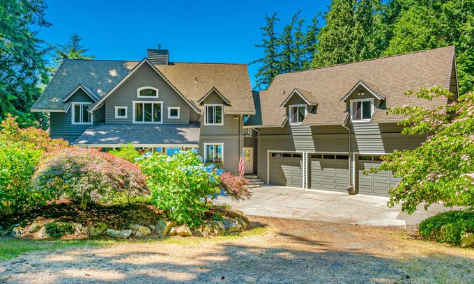 Blaine House | Dog-friendly getaway with stunning ocean view, spacious deck, hot tub & rec room