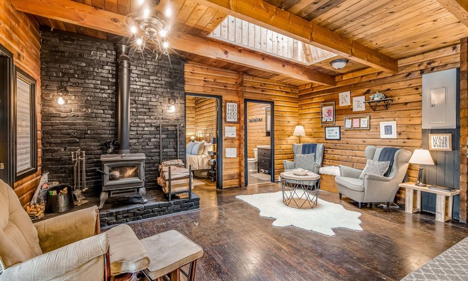 Mason County Cabin | Dog-friendly lakefront cabin with woodstove, amazing view, firepit & dock