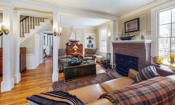Bayville House | Dog-Friendly New England Charmer with Wraparound Porch & Artful Antiques