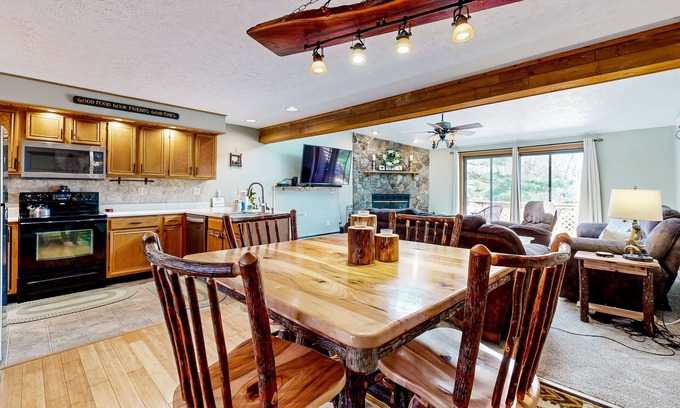 Thayerville House | Dog-friendly townhouse with wood-burning fireplace, balcony & washer/dryer