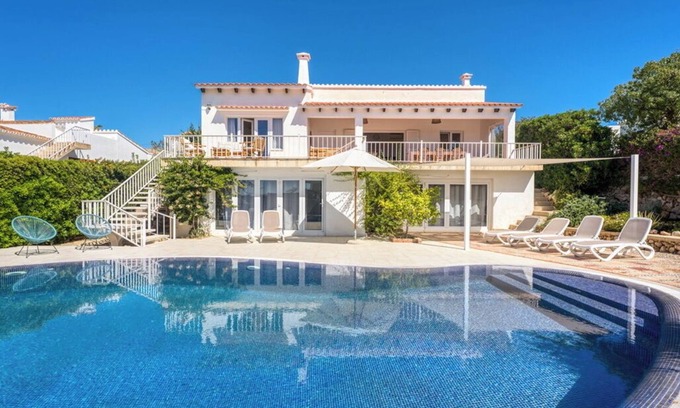 Sant Lluis Villa | Elegant villa with pool next to the beach in Punta Prima, Menorca