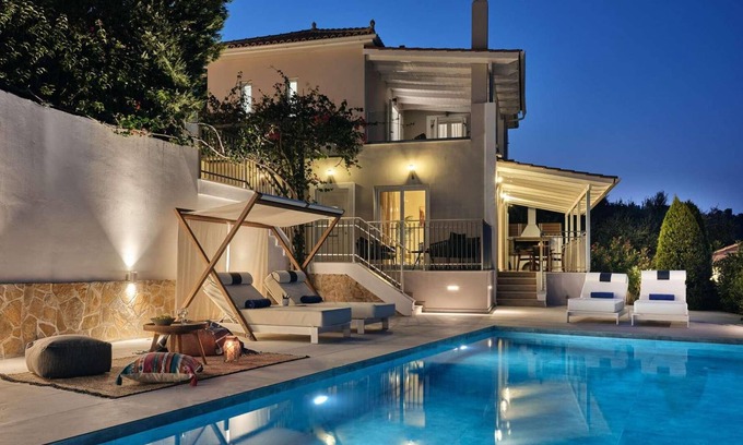 Lithakia Villa | Elevated villa overlooking countryside, free WIFI