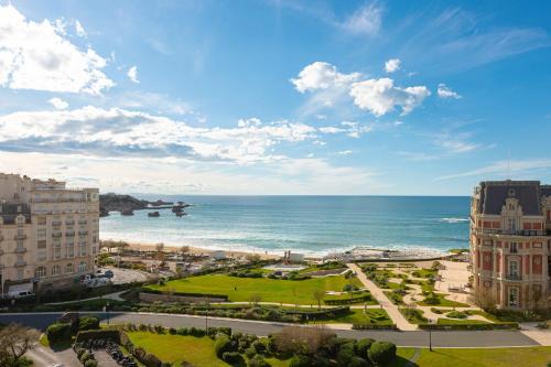 Biarritz City Centre Apartment | EUGENIE - Apt with balcony and sea view and Hotel du Palais in Biarritz