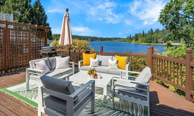 Maple Heights-Lake Desire House | European White Castle on Lake Desire | Private Dock