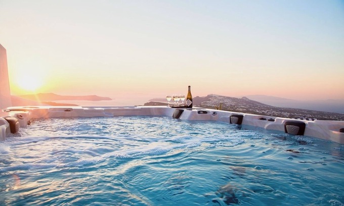 Pyrgos Villa | Exclusive Offer, Luxury 5 beds, Magnificent Sunset, Hot-tub Spa for 8 persons