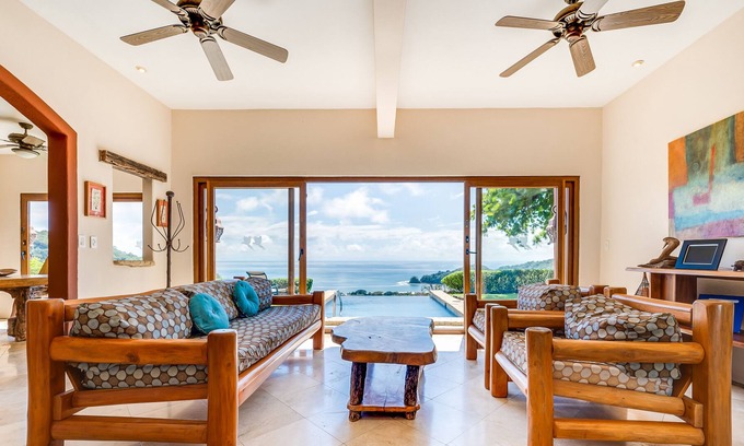 Islita Villa | Exquisite ocean-view villa with balcony, plunge pool, patio, & central AC