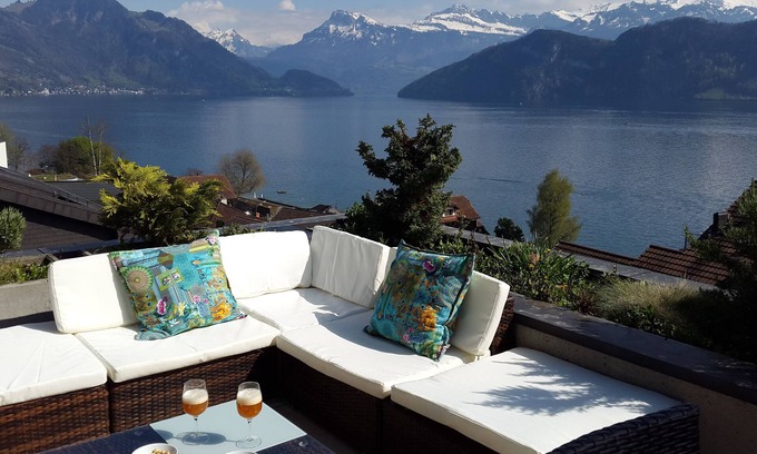 Weggis Apartment | Fantastic mountain and lake view