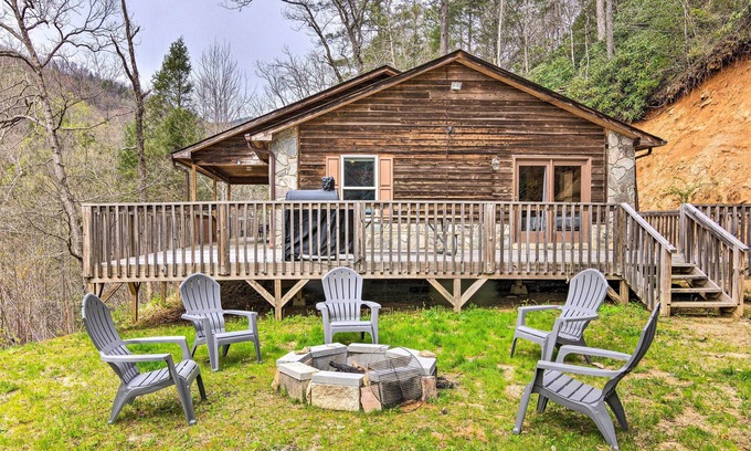 Marion Cottage | Fire Pit & Mtn Views: Charming Marion Cabin!