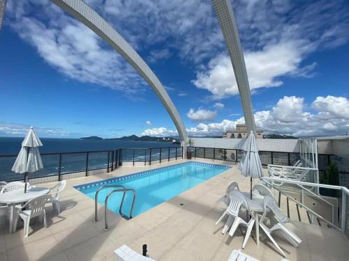 Boqueirao Apartment | Flat moderno com vista para o mar e varanda!