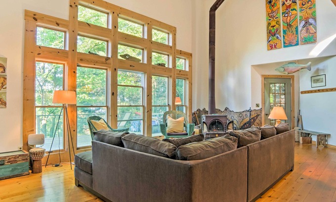 Pentwater House | Forested Pentwater Vacation Rental - Walk to Beach