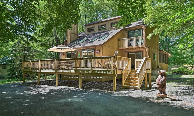 Locust Lake Village Cottage | Game Room & Golf Cart: 'bear Den' Pocono Lake Home