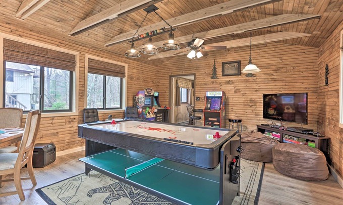 Locust Lake Village House | Golf Cart & Game Room: 'Bear Den' Pocono Lake Home