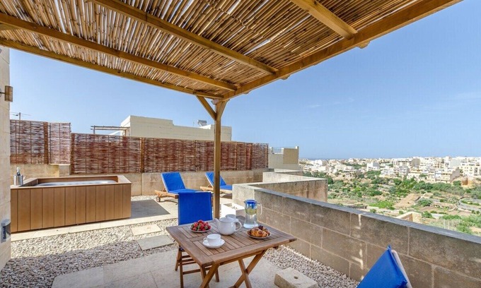 Xaghra Apartment | Gozo PH w/private Rooftop Hot Tub, Terrace + Views