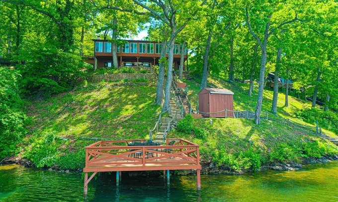 Gravois Mills House | Green Bass Getaway! Private Dock - Sleeps 16+ - Martini Deck