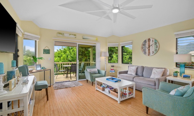 Princeville Villa | Hanalei Bay Villa Cottage 2Br 2Ba with Mountain Views HBV24