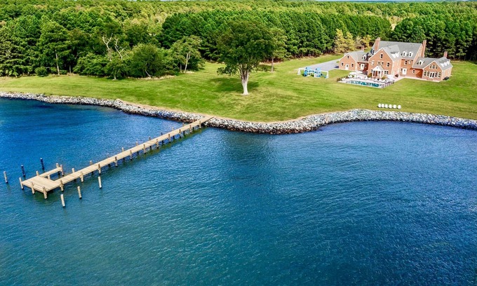 Sherwood House | Heated Pool- CHESAPEAKE MANSION - 12,000 SQFT/30 ACRES/HUGE POLYWOOD PLAYGROUND